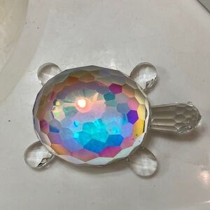OLEG CASSINI Iridescent Crystal Turtle Paperweight